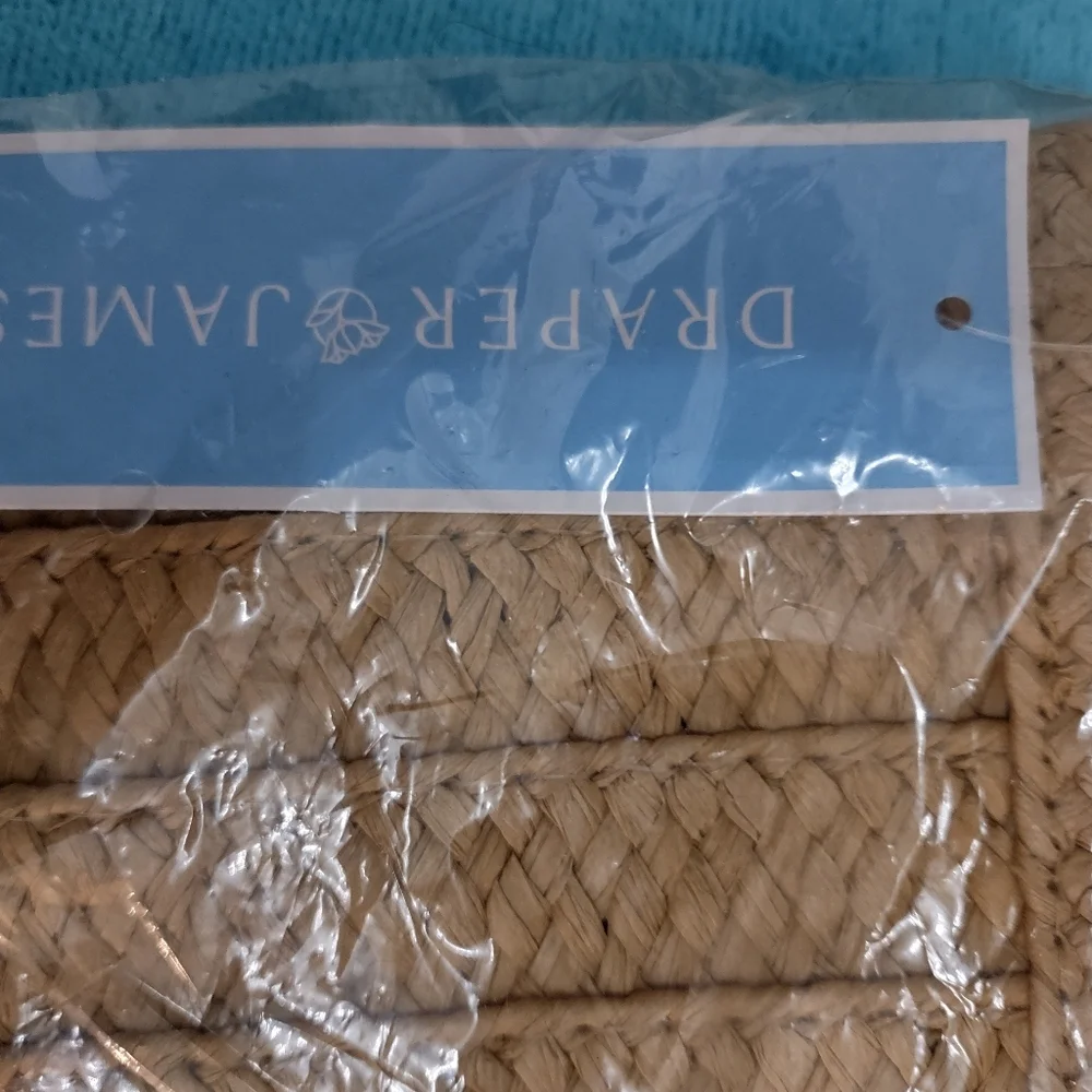 NEW IN PACKAGE DRAPER JAMES Straw Bag with Floral Scarf - Picture 6 of 9